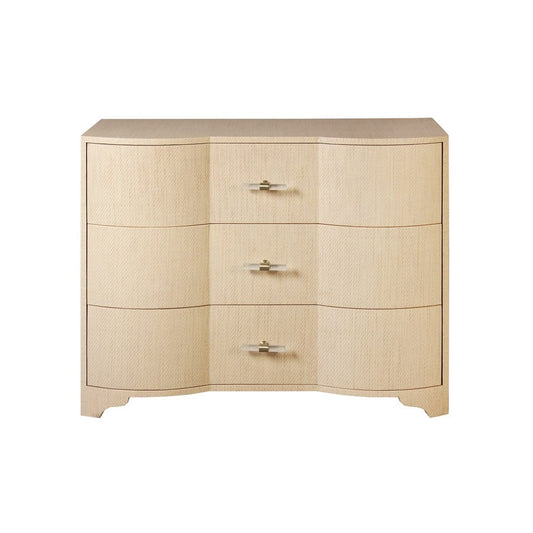 Worlds Away - Three Drawer Chest In Natural Grasscloth - PLYMOUTH NAT view 2