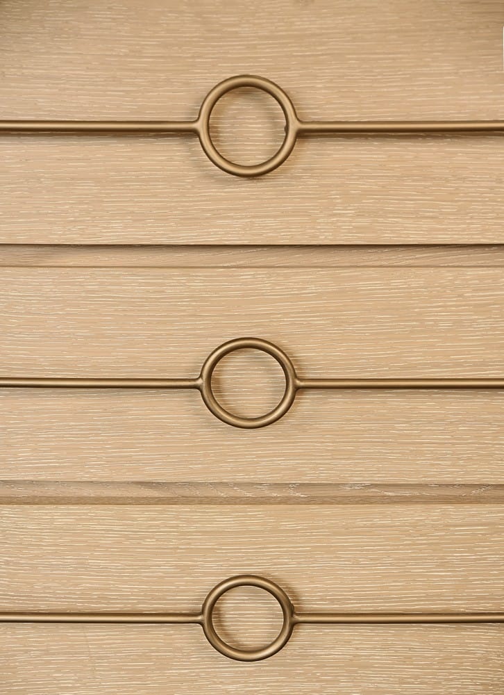 Worlds Away - Three Drawer Chest With Antique Brass Connected Circle Hardware In Cerused Oak - RODERICK CO view 6