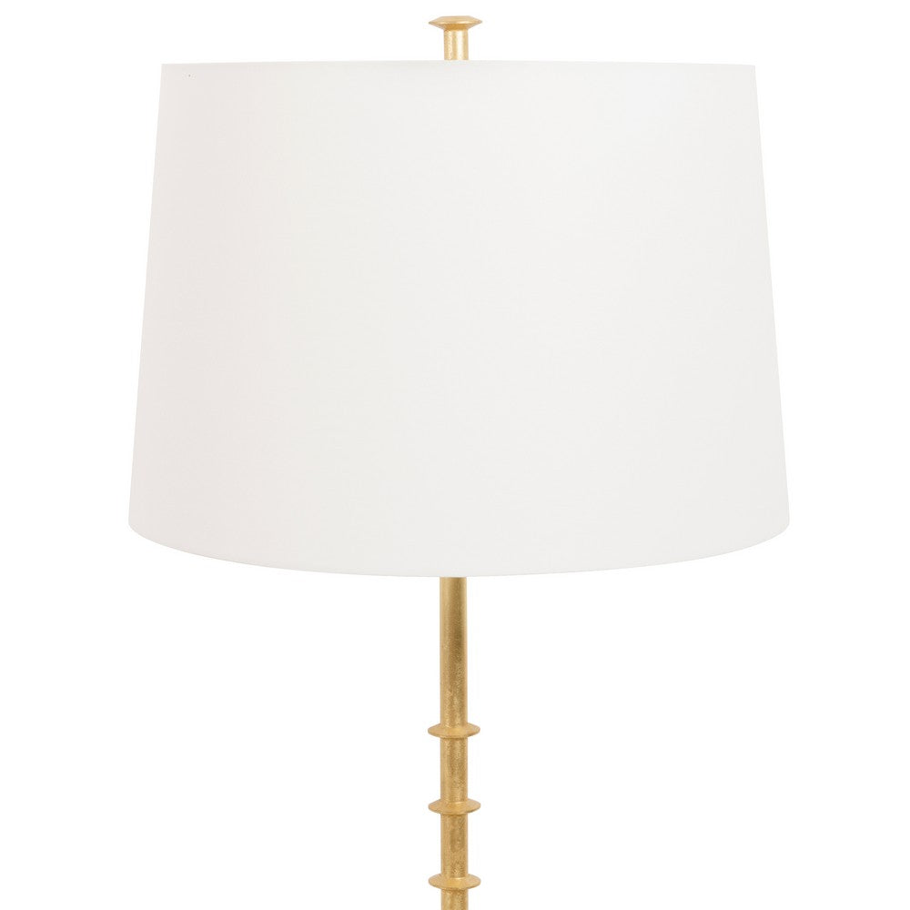 Worlds Away - Three Leg Iron Floor Lamp With Ring Detail In Gold Leaf - BLAKELY G view 3