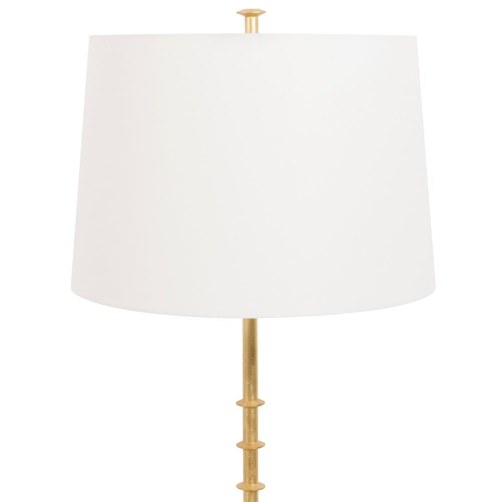 Worlds Away - Three Leg Iron Floor Lamp With Ring Detail In Gold Leaf - BLAKELY G view 3