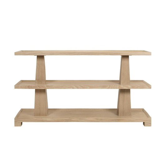Worlds Away - Three Tier Two Column Console In Cerused Oak - LOWEN CO view 2