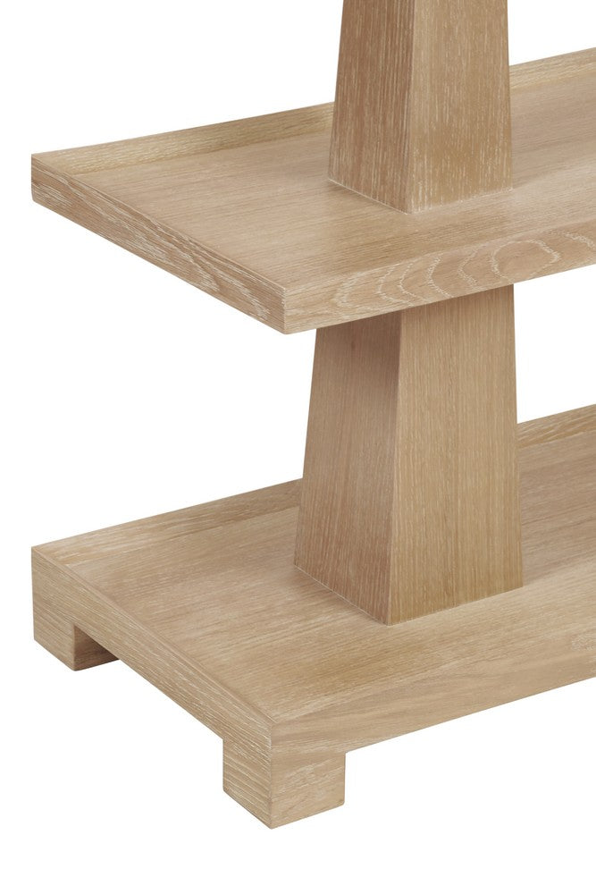 Worlds Away - Three Tier Two Column Console In Cerused Oak - LOWEN CO view 5