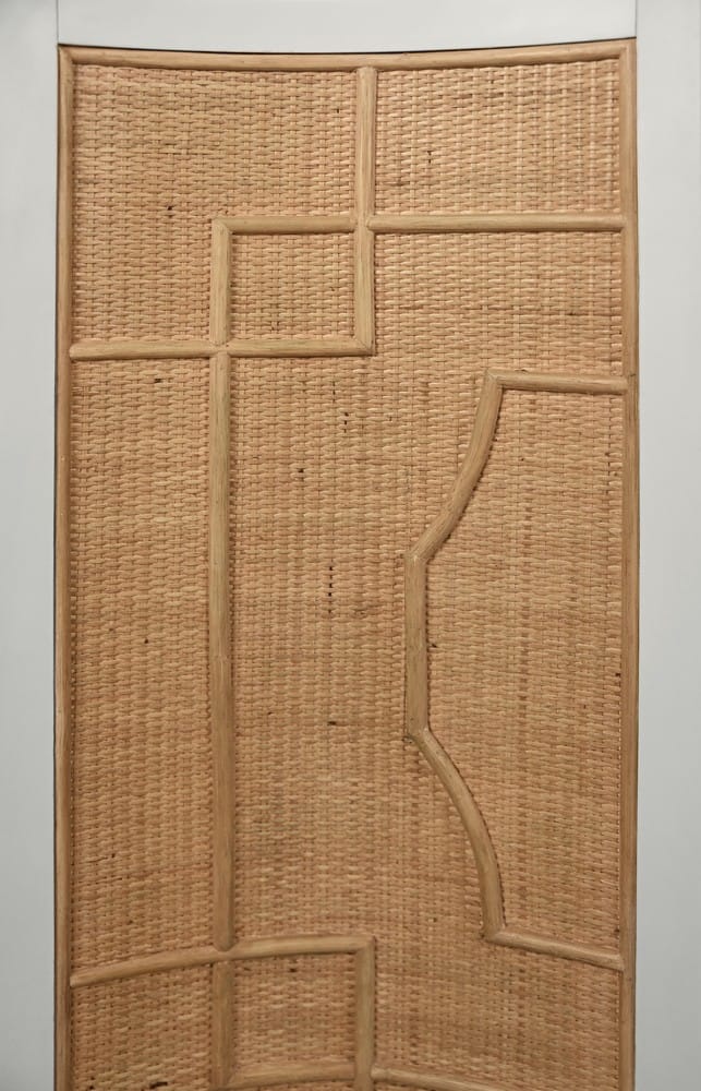Worlds Away - Two Door Decorative Rattan Overlay Cabinet With Curved Ends And Painted Matte White Case - ISABEL WH view 8
