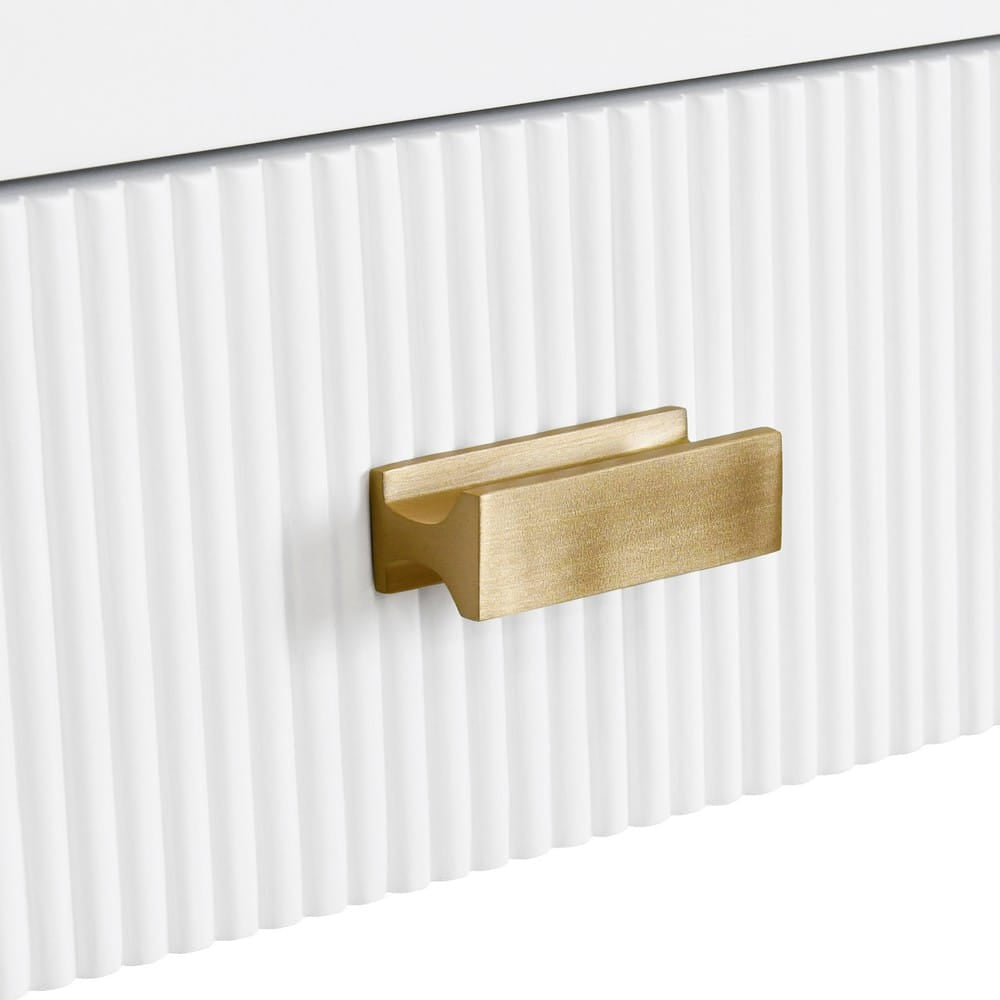 Worlds Away - Two Drawer Desk With Fluted Detail In Matte White Lacquer - LARKIN WH view 6