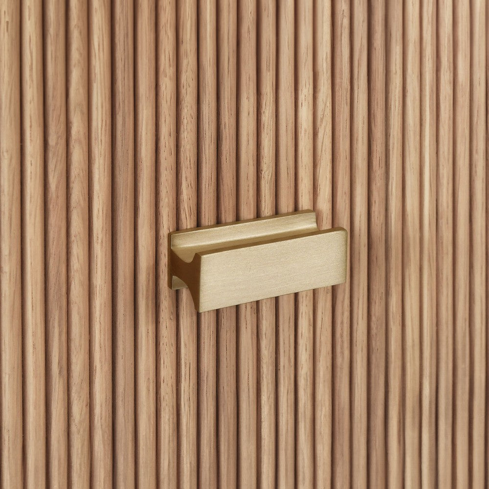Worlds Away - Two Drawer Side Table With Fluted Detail In Natural Oak - ANDRE NO view 6