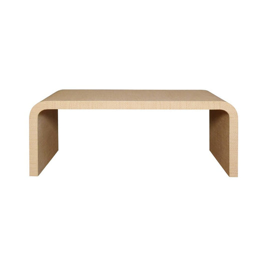 Worlds Away - Waterfall Edge Coffee Table In Natural Grasscloth - NEWBURY NAT view 2