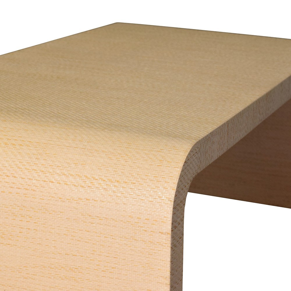 Worlds Away - Waterfall Edge Coffee Table In Natural Grasscloth - NEWBURY NAT view 4