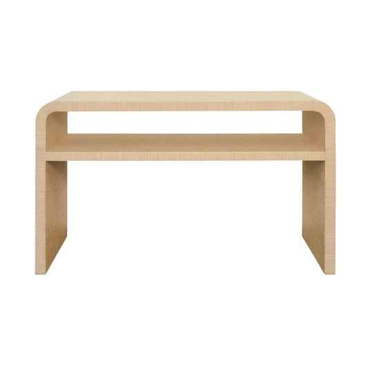 Worlds Away - Waterfall Edge Two Tier Console Table In Natural Grasscloth - MARSHALL NAT view 2
