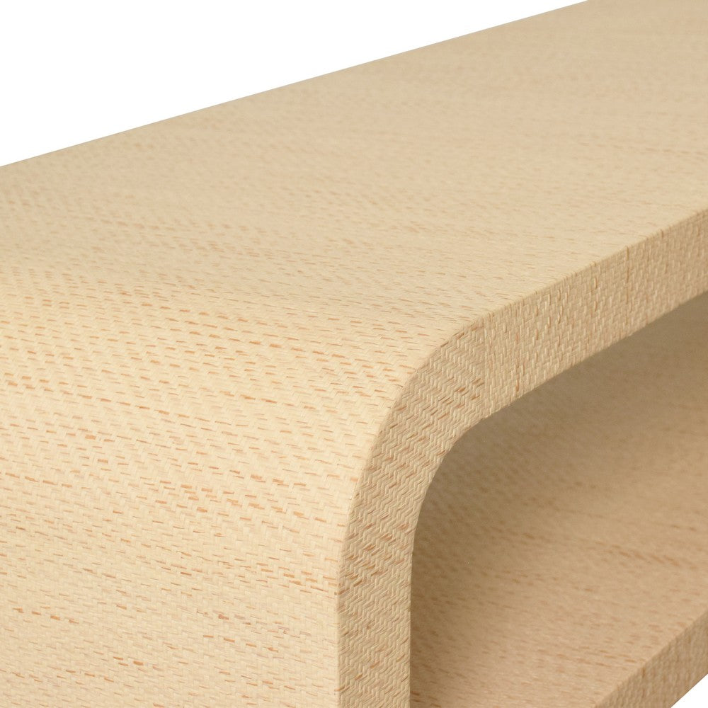 Worlds Away - Waterfall Edge Two Tier Console Table In Natural Grasscloth - MARSHALL NAT view 3