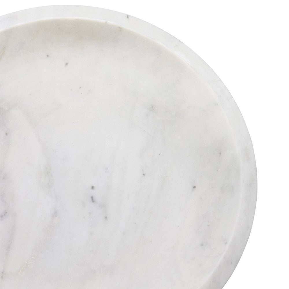Worlds Away - White Marble Bowl With Brass Tapered Pedestal Base - BRISSA view 3