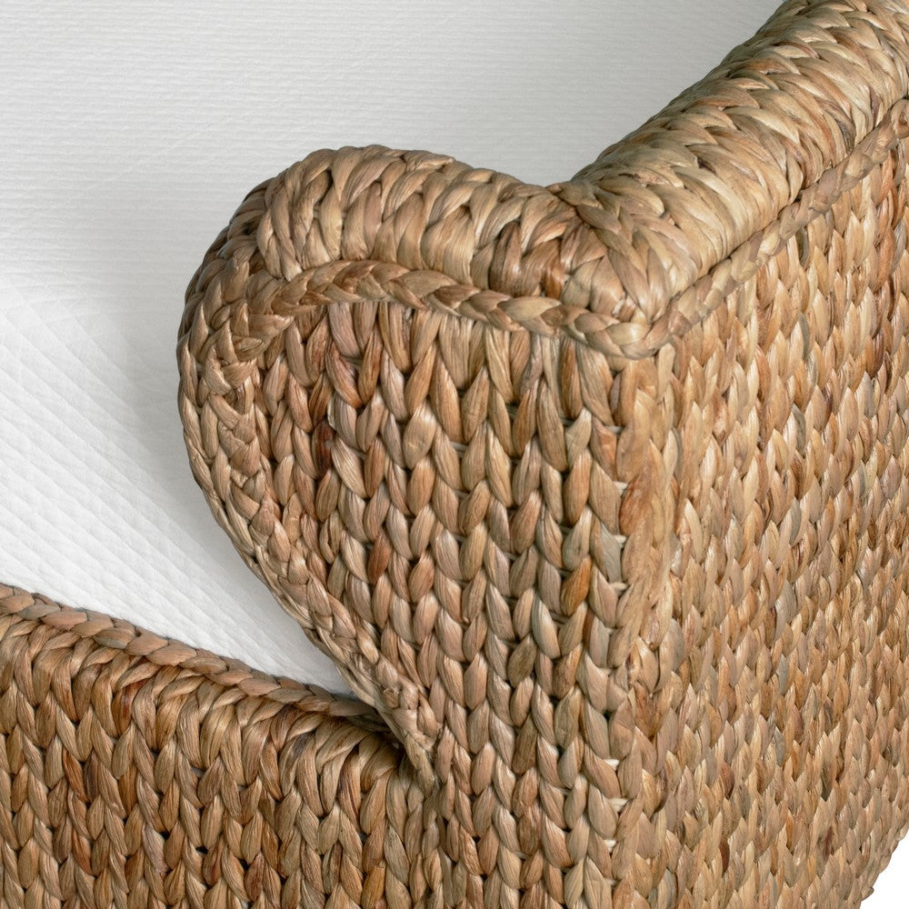 Worlds Away - Winged Headboard And Footboard With Side Rails In Natural Water Hyacinth, King Size - JOVI KING view 3
