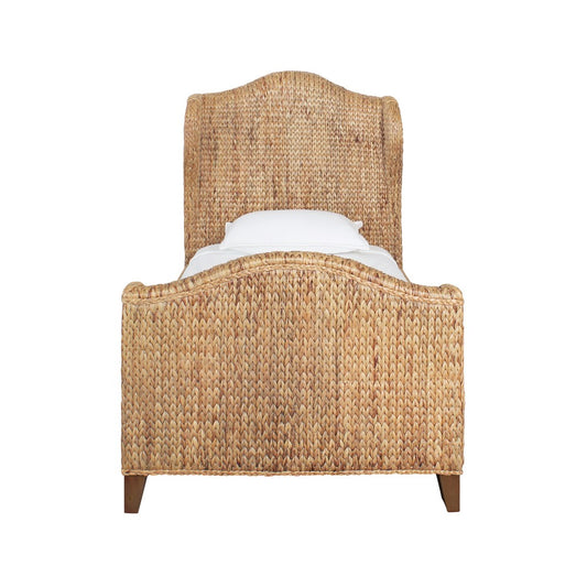 Worlds Away - Winged Headboard And Footboard With Side Rails In Natural Water Hyacinth, Twin Size - JOVI TWIN view 2