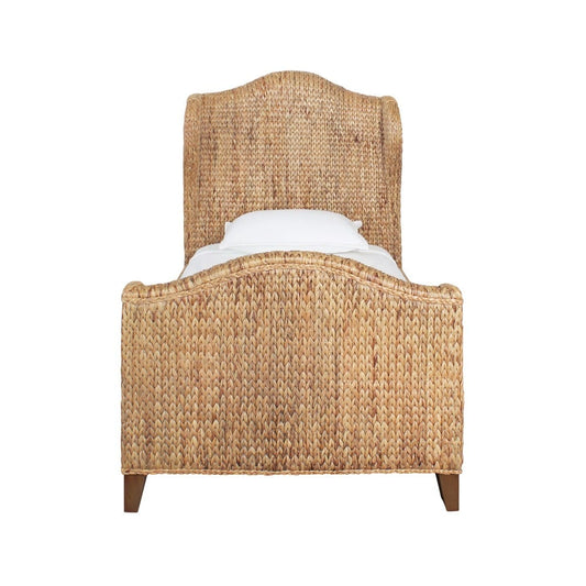 Worlds Away - Winged Headboard And Footboard With Side Rails In Natural Water Hyacinth, Twin Size - JOVI TWIN view 2