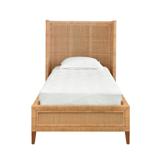 Worlds Away - Winged Headboard And Platform In Radio Weave Wrapped Rattan, Twin Size - DOLLY TWIN view 2