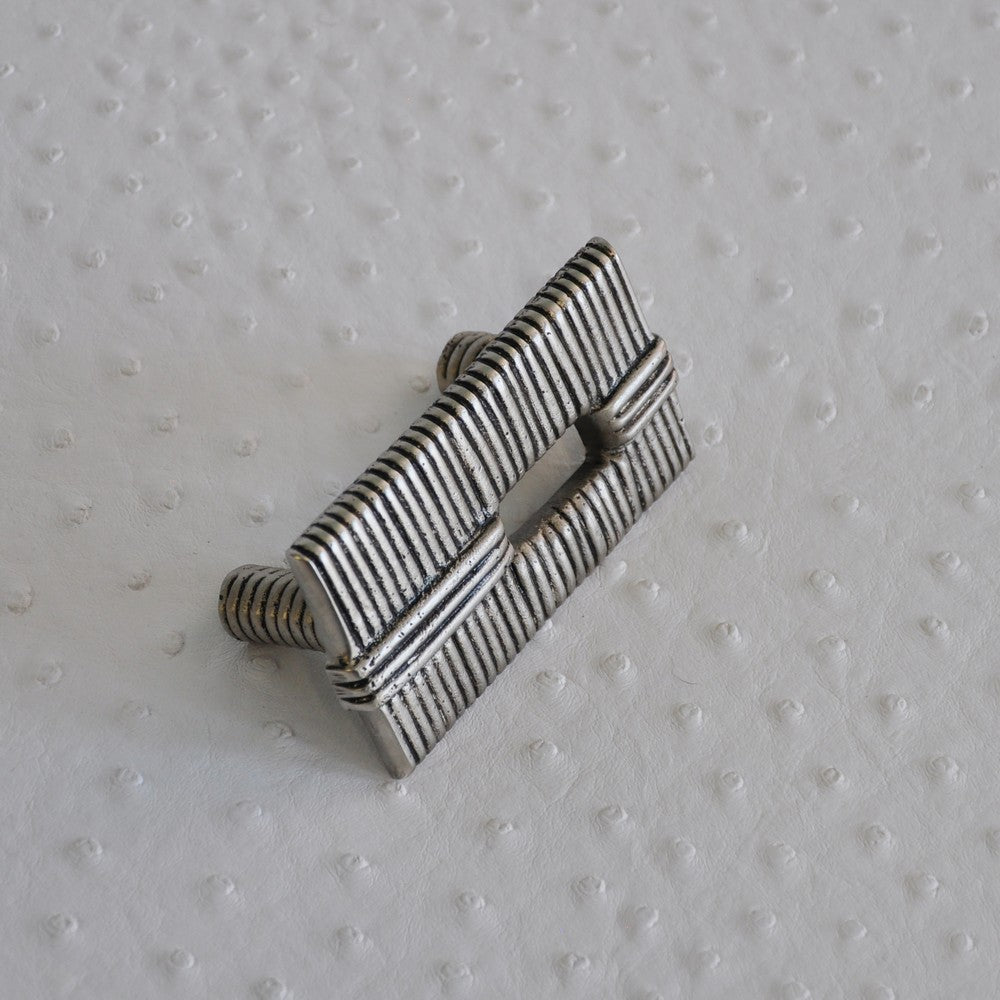 Worlds Away - Wrapped Metal Sm Rectangle Knob In Antique Nickel - KURT HAN view 4