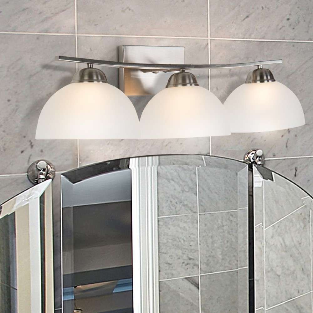 Yosemite Home Decor - Alta Peak 3 Light Bathroom Vanity in Satin Steel Finish with White Glass - 107-3V-AWSS veiw 2