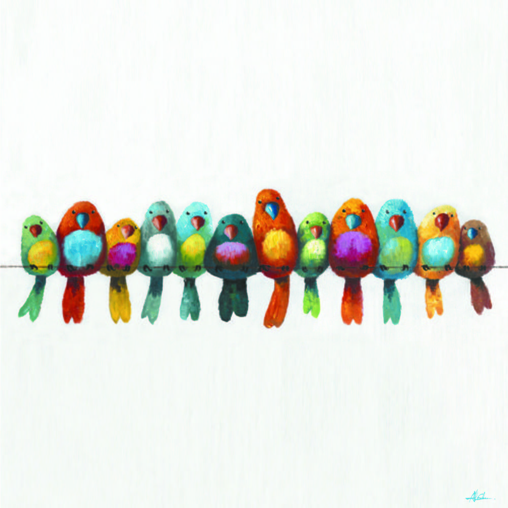 Yosemite Home Decor - Birds on a Wire III Original Hand Painted Wall Art - ARTAC0436C-REV1 veiw 1