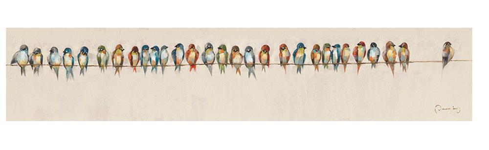Yosemite Home Decor - Birds on a Wire IV Original Hand Painted Wall Art - ARTAE1553 veiw 1