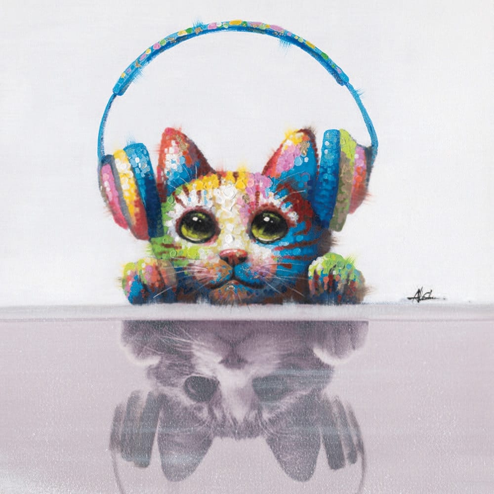 Yosemite Home Decor - Cat Beats Original Hand Painted Wall Art - ARTAE0058 veiw 1