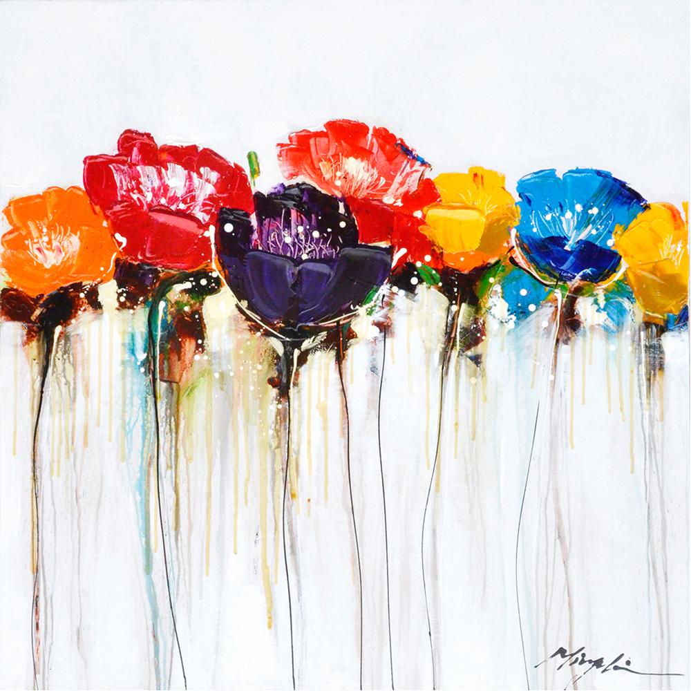 Yosemite Home Decor - Jeweled Poppies I Original Hand Painted Wall Art - FCK8322-1 veiw 1