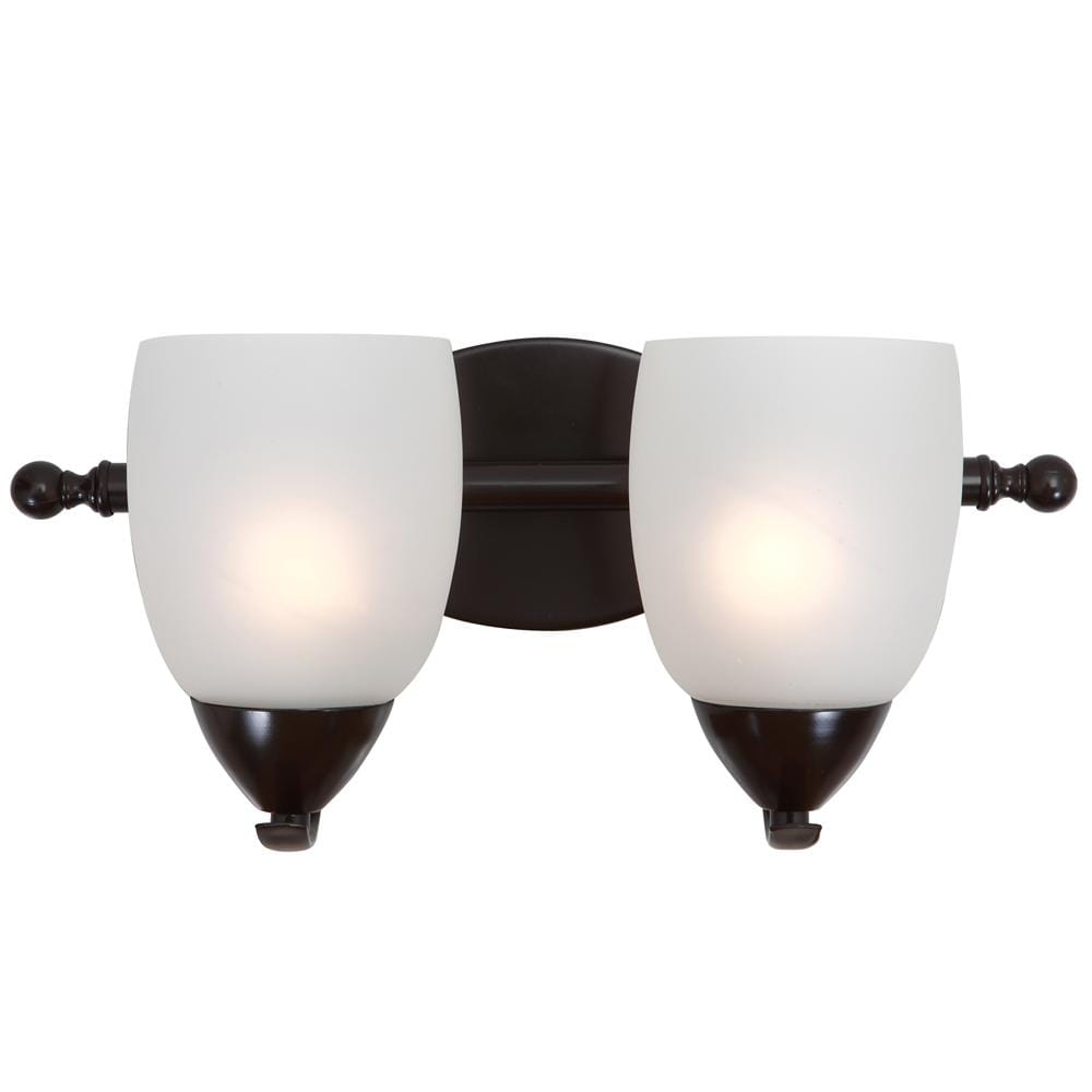 Yosemite Home Decor - Mirror Lake 2 Lights Vanity in Oil Rubbed Bronze Finish with White Etched Glass - 1261-2V-ORB veiw 1