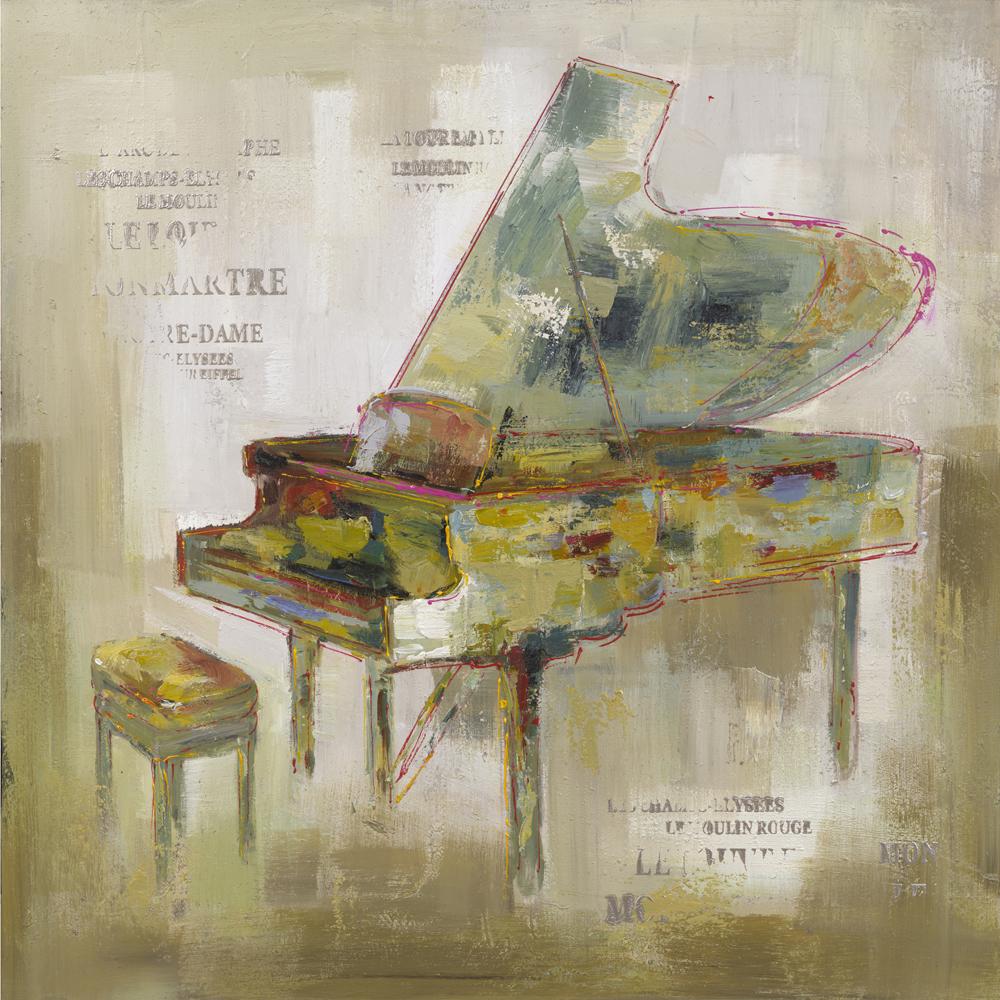 Yosemite Home Decor - Paris Piano Original Hand Painted Wall Art - YG130273A veiw 1