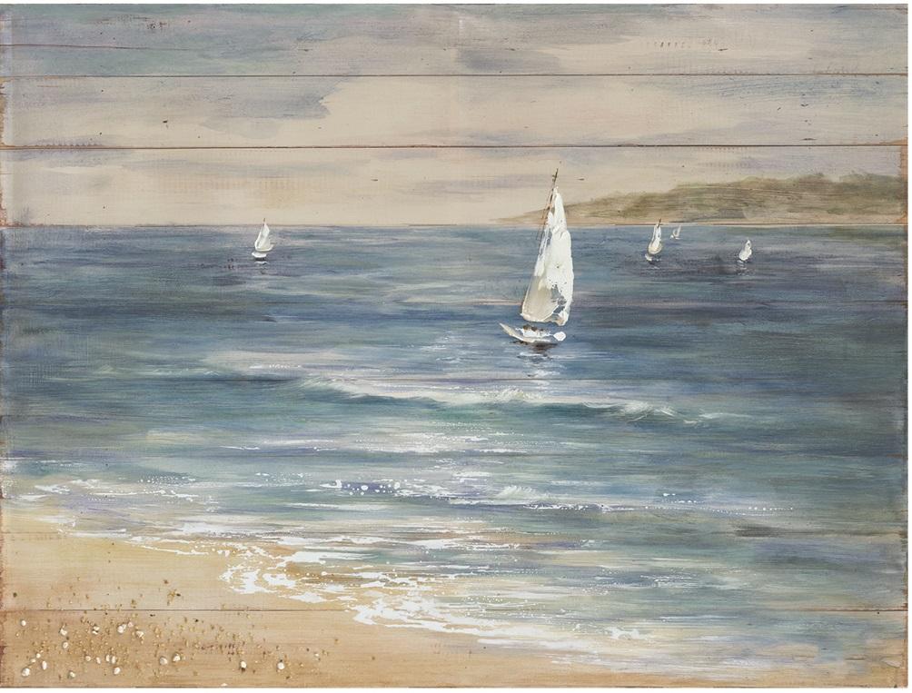 Yosemite Home Decor - Sailboat Serenity Original Hand Painted Wall Art - YL150838A veiw 1