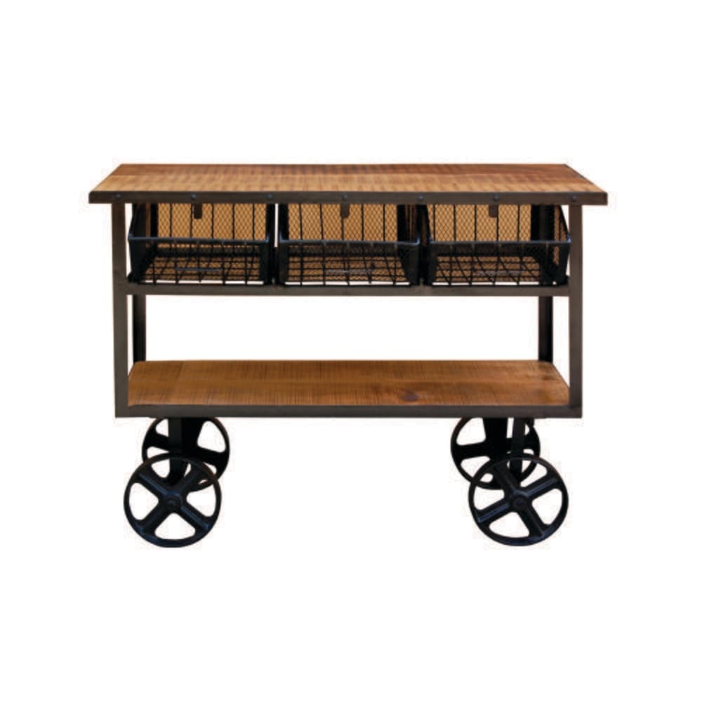 Yosemite Home Decor - Solid Mango Wood Cart - YFUR-VAIF325 veiw 1