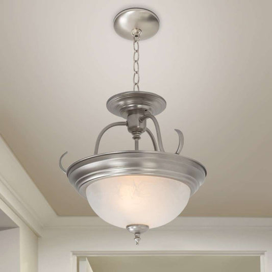 Yosemite Home Decor - Yosemite Home Decor 2 Light Semi-Flush Mount in Satin Nickel Finish - JH002-2SN veiw 2