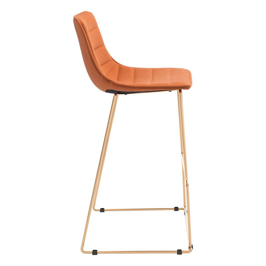 Zuo Modern - Adele Barstool (Set of 2) Orange & Gold - 109502 veiw 2
