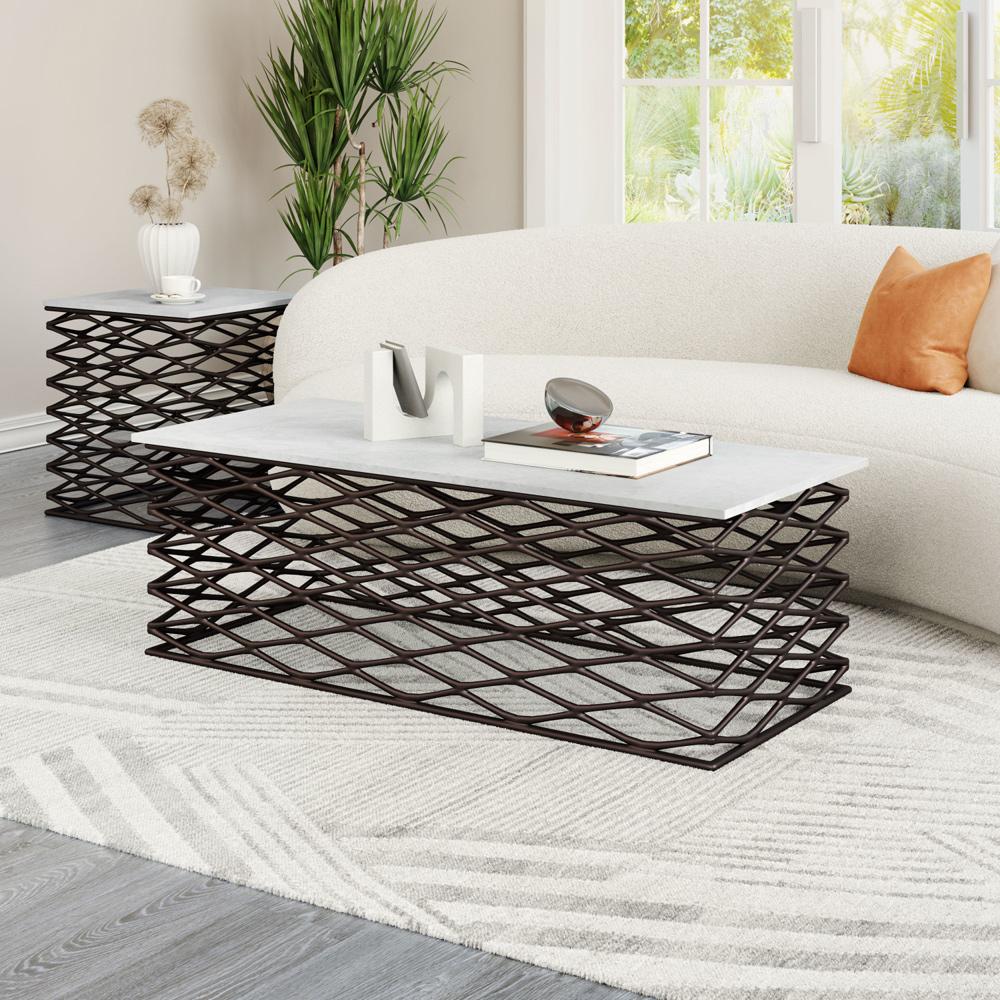 Zuo Modern - Duchess Coffee Table White & Antique Bronze - 109457 veiw 5
