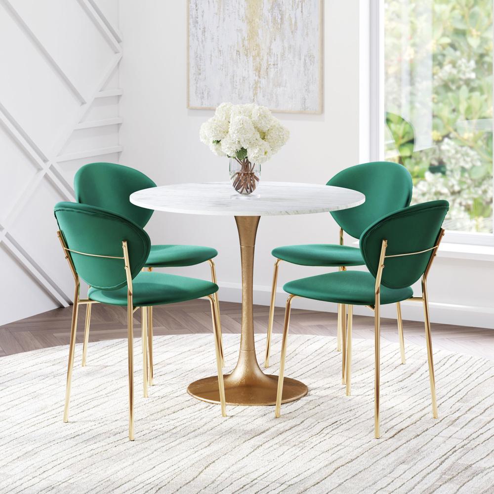 Zuo Modern - Fullerton Dining Table White & Gold - 101842 veiw 5