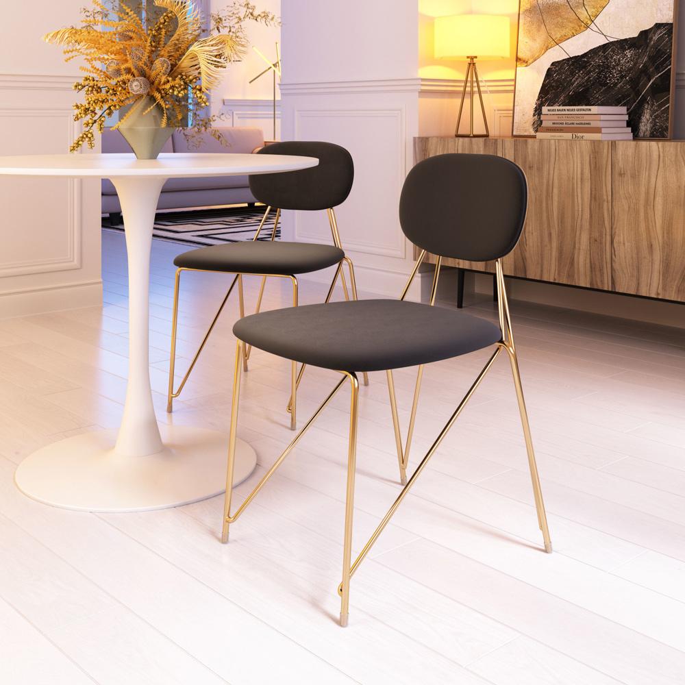 Zuo Modern - Georges Dining Chair (Set of 2) Gray & Gold - 109661 veiw 5