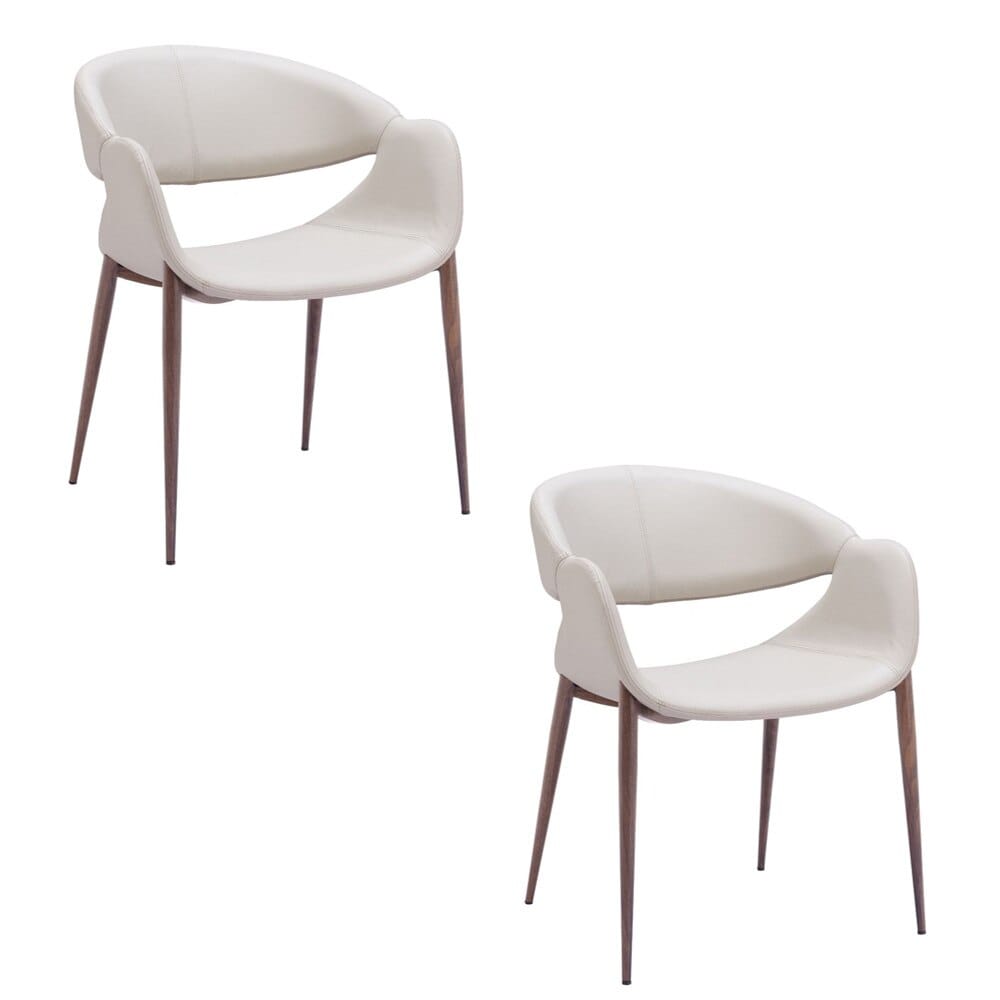 Zuo Modern - Limay Dining Chair (Set of 2) Beige & Walnut - 109971 veiw 1