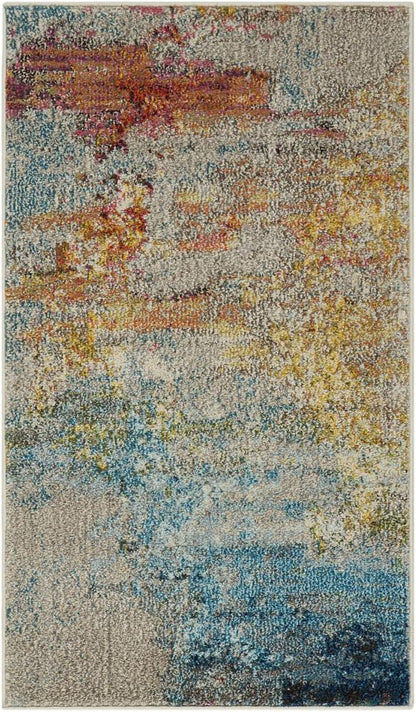Nourison - Celestial CES02 22in x 39in Multicolor Abstract Acent Area Rug - CES02-99446362223 veiw 1