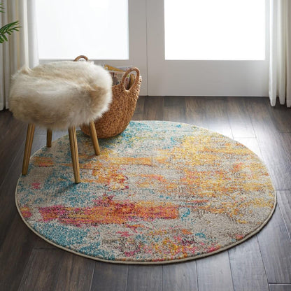 Nourison - Celestial CES02 Multicolor 4 x Round Abstract Area Rug - CES02-99446463944 veiw 2