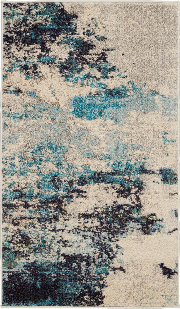 Nourison - Celestial CES02 22in x 39in Blue and White Beach Area Rug - CES02-99446473776 veiw 1