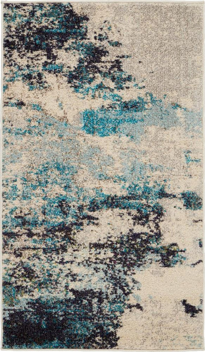 Nourison - Celestial CES02 22in x 39in Blue and White Beach Area Rug - CES02-99446473776 veiw 1