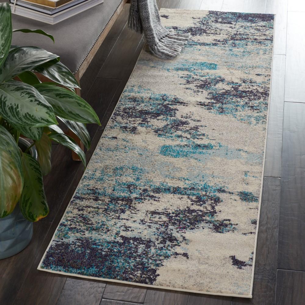 Nourison - Celestial CES02 Blue and White 2 x 6 Hallway Rug - CES02-99446473769 veiw 2
