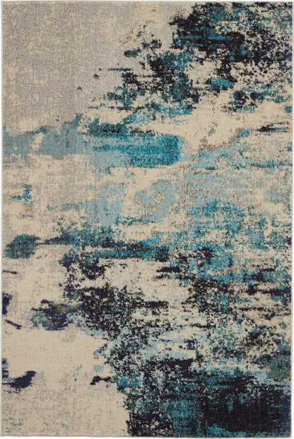 Nourison - Celestial CES02 Blue and White 311in x 511in Beach Area Rug - CES02-99446460585 veiw 1