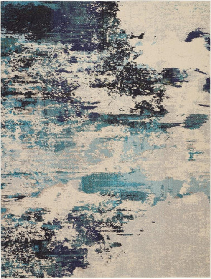 Nourison - Celestial CES02 Blue and White 710in x 106in Oversized Rug - CES02-99446460615 veiw 1