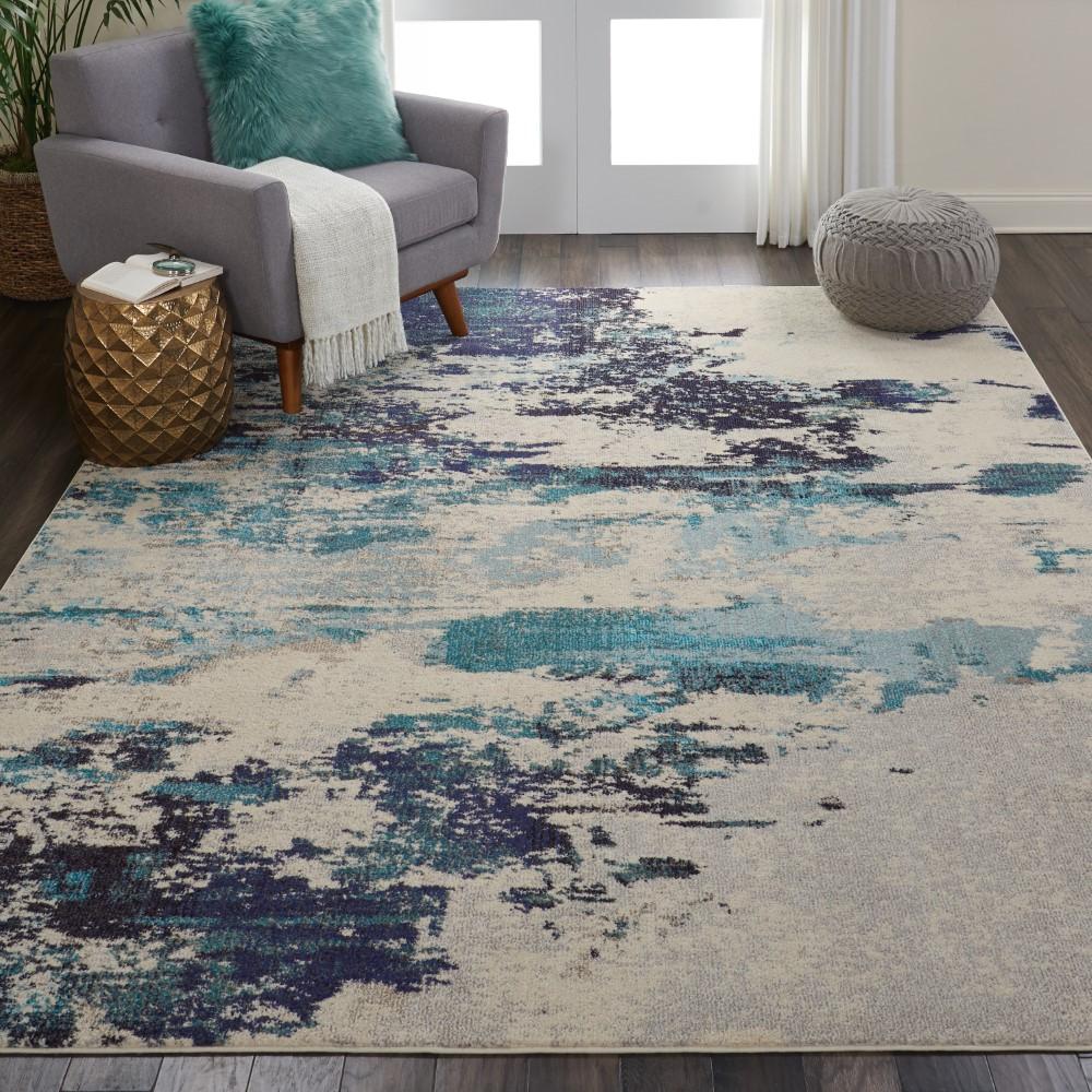 Nourison - Celestial CES02 Blue and White 710in x 106in Oversized Rug - CES02-99446460615 veiw 2