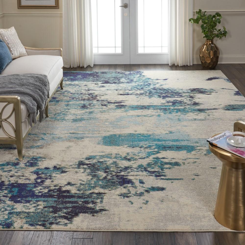 Nourison - Celestial CES02 Blue and White 9x12 Oversized Rug - CES02-99446473851 veiw 2