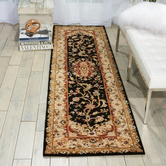 Nourison - 2000 2028 Black 23in x 8 Area Rug - 2028-99446681560 veiw 2