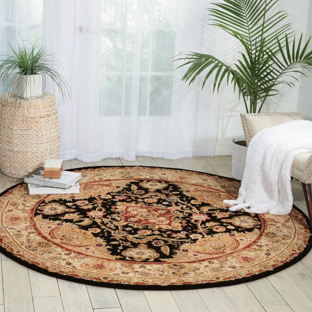 Nourison - 2000 2028 Black 6 x Round Area Rug - 2028-99446685704 veiw 2