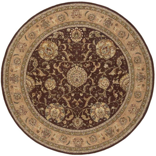 Nourison - 2000 2206 Brown 8 x Round Area Rug - 2206-99446730411_CLOSEOUT veiw 1