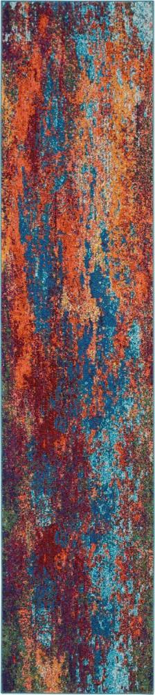 Nourison - Celestial CES08 Blue and Red 22in x 10 Hallway Rug - CES08-99446460523 veiw 1