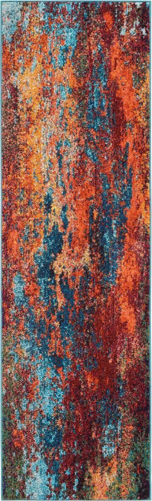 Nourison - Celestial CES08 Blue and Red 22in x 12 Hallway Rug - CES08-99446769800 veiw 1