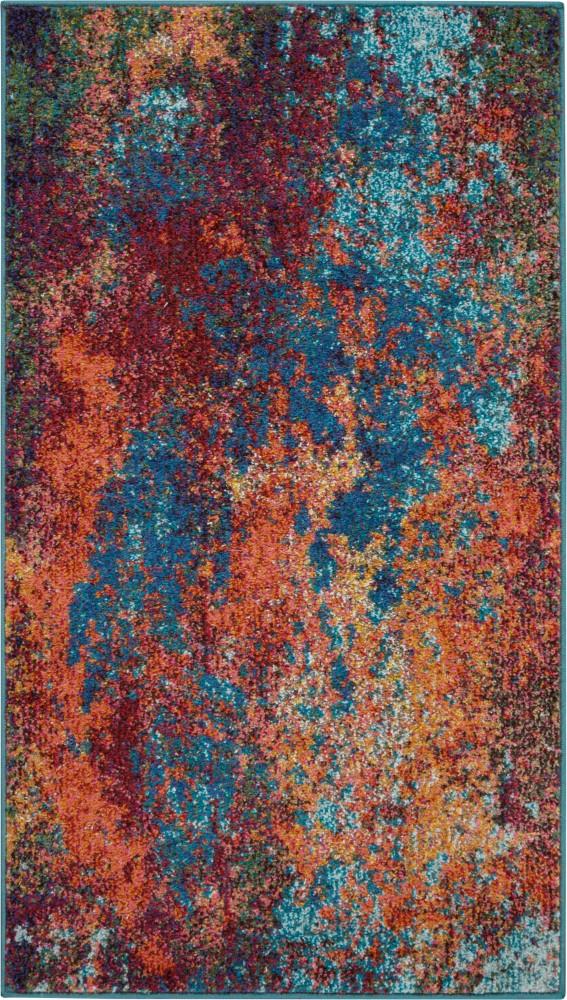 Nourison - Celestial 22in x 39in Blue and Red Colorful Area Rug - CES08-99446460493 veiw 1