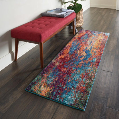 Nourison - Celestial CES08 Blue and Red 2 x 6 Hallway Rug - CES08-99446460479 veiw 2